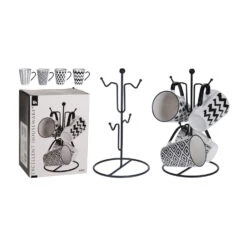 Excellent Houseware 4 Bekers In Metalen Rekje -Keuken Verkoop 101 0541 4 1