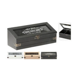 Excellent Houseware Theedoos Hout Met 3 Vakken -Keuken Verkoop 101 1395 5 1