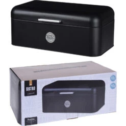 Excellent Houseware Broodtrommel Metaal Zwart42 X 22 X 16 Cm -Keuken Verkoop 101 1970 3 1