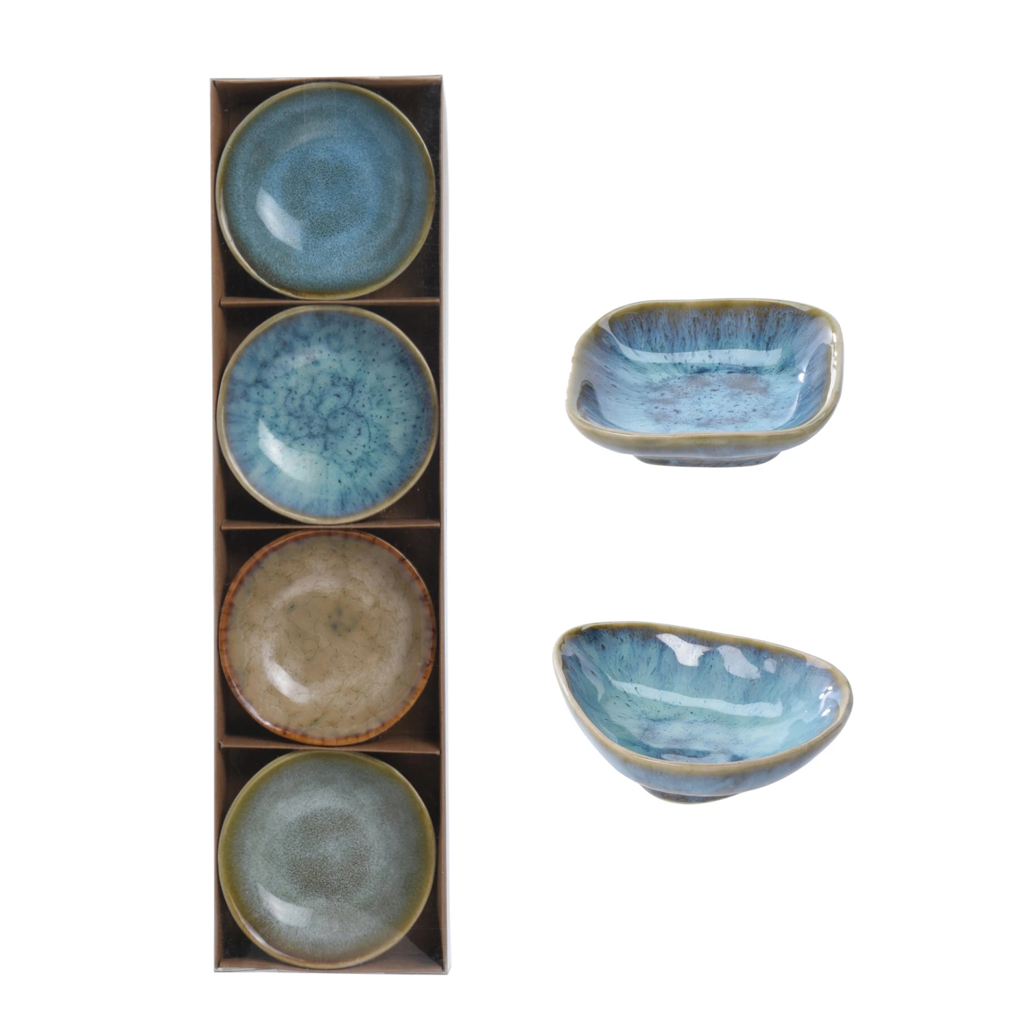 Excellent Houseware Snackschaaltjes Rustiek 4 Stuks 3 Assorti 5 Excellent Houseware Snackschaaltjes Rustiek 4 Stuks 3 Assorti - Afbeelding 5