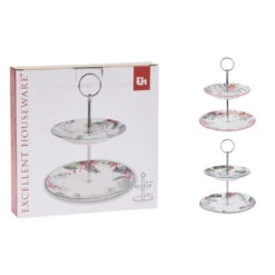 Excellent Houseware Etagere 2-laags Porselein 2 Assorti -Keuken Verkoop 101 6244 1 1