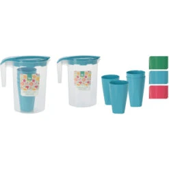 Excellent Houseware Schenkkan Met 4 Glazen 3 Assorti -Keuken Verkoop 101 6990 4 1