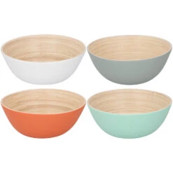 Merkloos Bamboe Schaal Ø17 X 7 Cm 4 Assorti -Keuken Verkoop 101 9162 1
